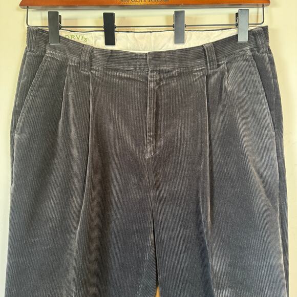 Orvis Men's Size 38 Corduroy Trousers Pleated Brisbane Moss 90s Grandpacore - Picture 3 of 11